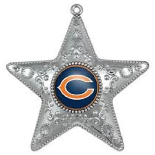 Clearance Chicago Bears NFL Sports Collectors Series Silver Star Ornament Collectibles