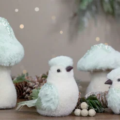 Discount Christmas Bird with Sequins - 4.25" - Light Green Animals