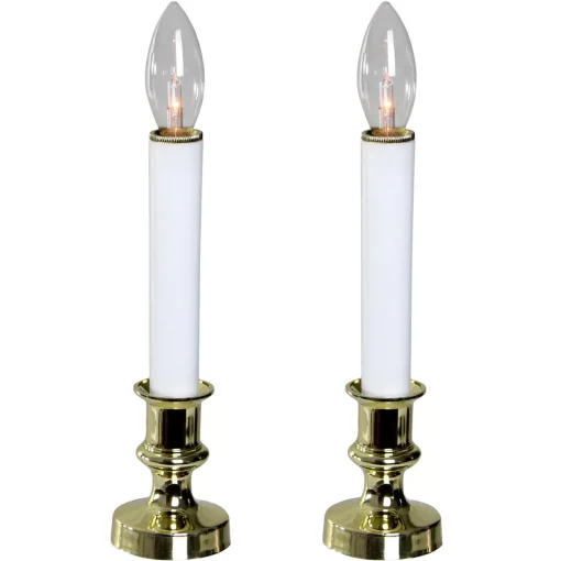 New Christmas Candle Lamps - 9" - Clear - Set of 2 Candle Lamps