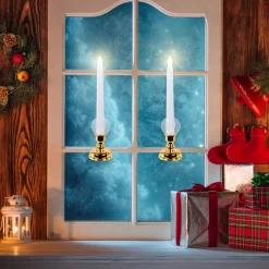 Online Christmas Candle Lamps with Remote and Timer - 10" - White - Set of 6 Candle Lamps