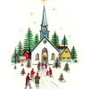 Best Christmas Church Winter Scene Wall Decor Art Print Wall