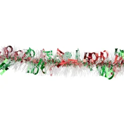 Best Christmas HO HO HO Wrapped Tinsel Garland - 50' x 2.5