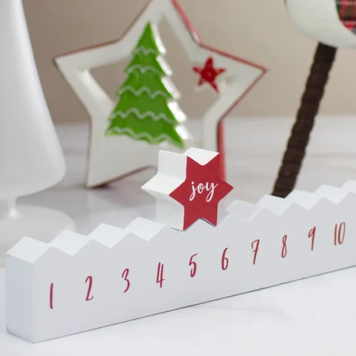 Hot Christmas "Joy" Countdown Advent Calendar - 24" - Red and White Advent Calendars