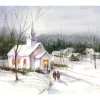 Outlet Christmas Mass Winter Scene Wall Decor Art Print Wall
