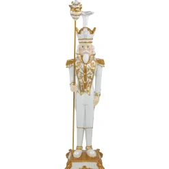 Discount Christmas Nutcracker Soldier with Scepter - 25.75" - White and Gold Nutcrackers