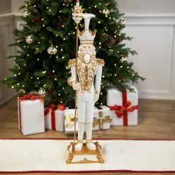 Discount Christmas Nutcracker Soldier with Scepter - 25.75" - White and Gold Nutcrackers