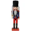Best Christmas Nutcracker Soldier with Faux Fur Hat and Sword - 14" Red and Blue Nutcrackers