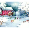 Outlet Christmas Skate Winter Scene Wall Decor Art Print Wall
