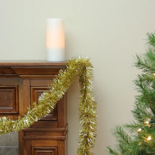 Best Christmas Tinsel Foil Christmas Garland - 50' x 2.5" - Gold - Unlit Commercial