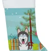 Sale Christmas Tree and Alaskan Malamute Christmas Stocking BB1590CS Stockings