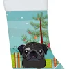 Christmas Tree and Black Pug Christmas Stocking BB1635CS Stockings