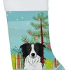Hot Christmas Tree and Border Collie Christmas Stocking BB1613CS Stockings