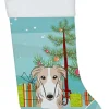 Hot Christmas Tree and Borzoi Christmas Stocking BB1600CS Stockings