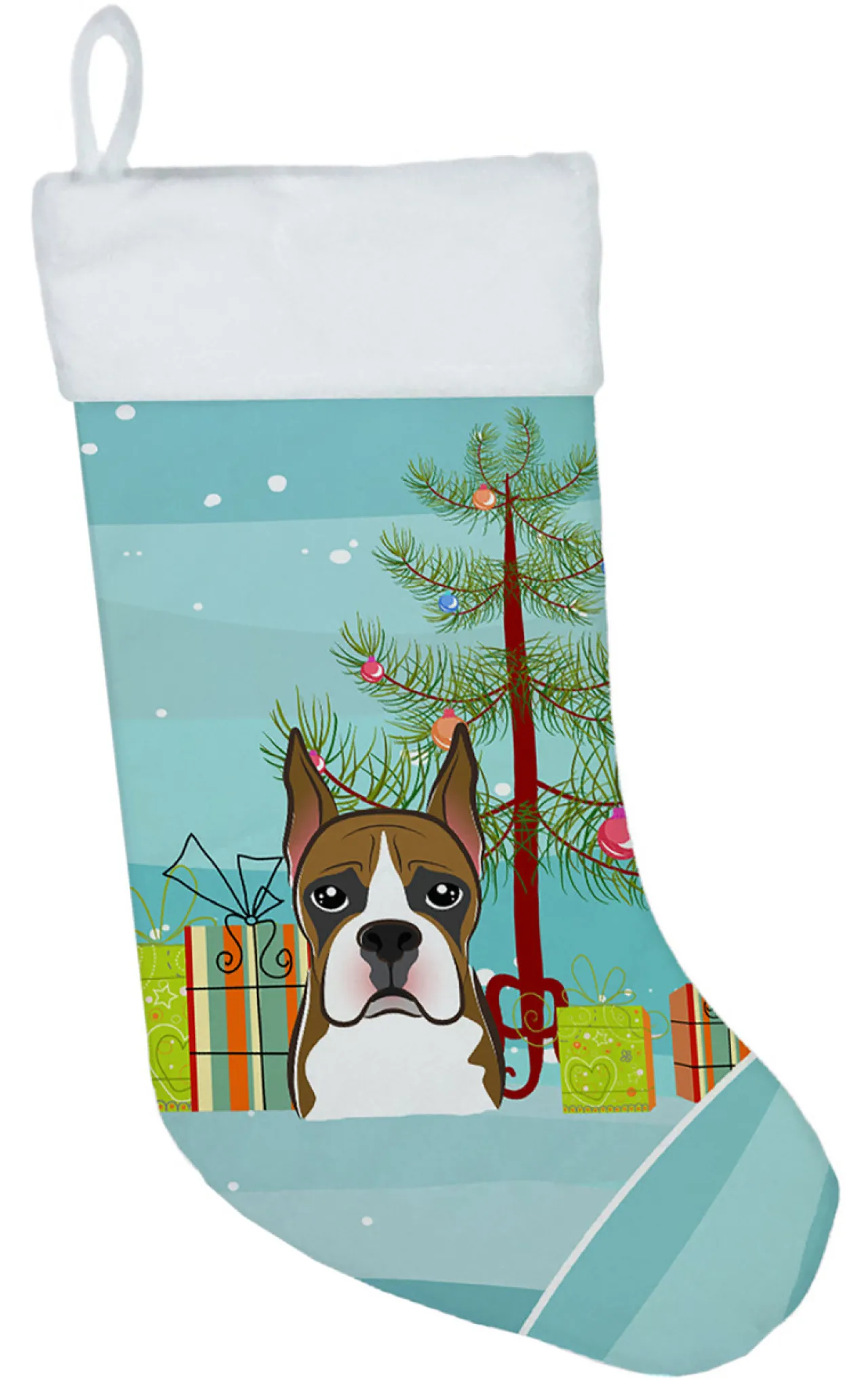 New Christmas Tree and Boxer Christmas Stocking BB1595CS Stockings