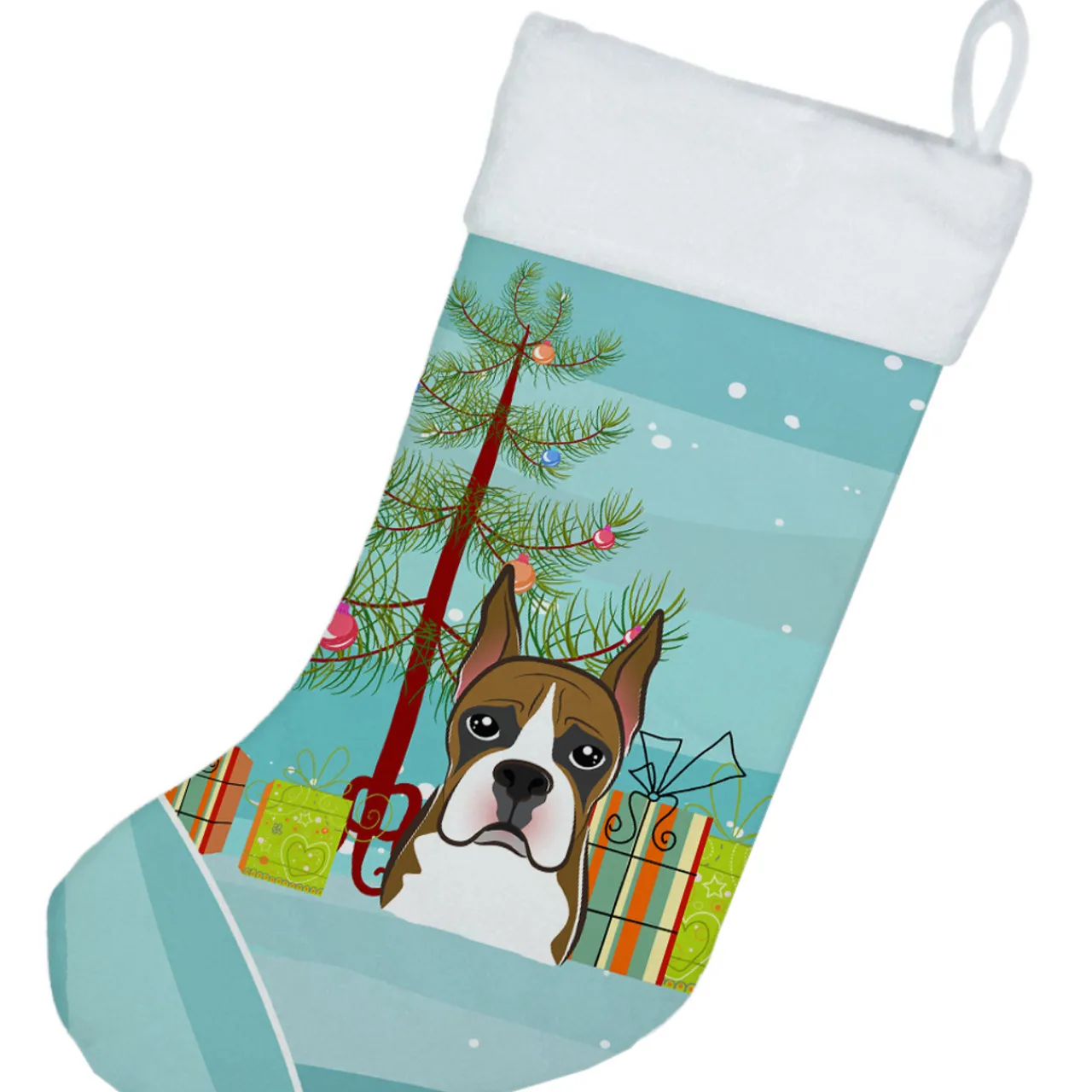 New Christmas Tree and Boxer Christmas Stocking BB1595CS Stockings
