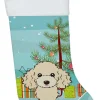 Outlet Christmas Tree and Buff Poodle Christmas Stocking BB1630CS Stockings