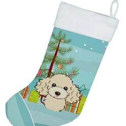 Outlet Christmas Tree and Buff Poodle Christmas Stocking BB1630CS Stockings