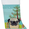 New Christmas Tree and Fawn Pug Christmas Stocking BB1634CS Stockings