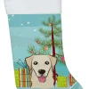 Online Christmas Tree and Golden Retriever Christmas Stocking BB1624CS Stockings