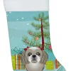 New Christmas Tree and Gray Silver Shih Tzu Christmas Stocking BB1622CS Stockings