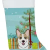 Online Christmas Tree and Sable Corgi Christmas Stocking BB1625CS Stockings
