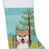 Christmas Tree and Shiba Inu Christmas Stocking BB1597CS Stockings