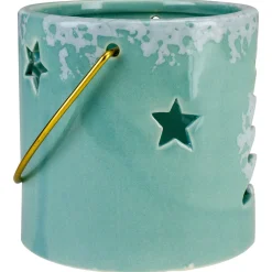Sale Christmas Tree and Star Cut Out Tea Light Candle Holder - 3.75
