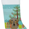 New Christmas Tree and Wirehaired Dachshund Christmas Stocking BB1605CS Stockings