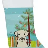 Discount Christmas Tree and Yellow Labrador Christmas Stocking BB1594CS Stockings
