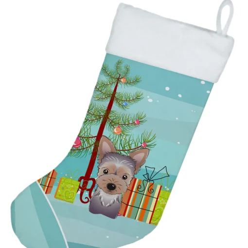 Clearance Christmas Tree and Yorkie Puppy Christmas Stocking BB1604CS Stockings