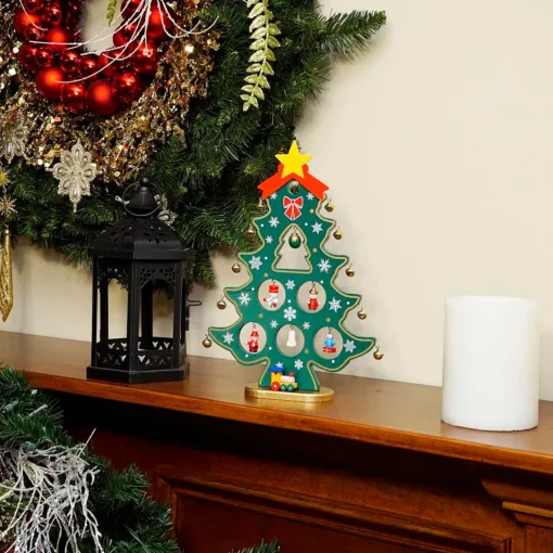 Christmas Tree Cut-Out with Miniature Ornaments Decoration - 11.25" Trees