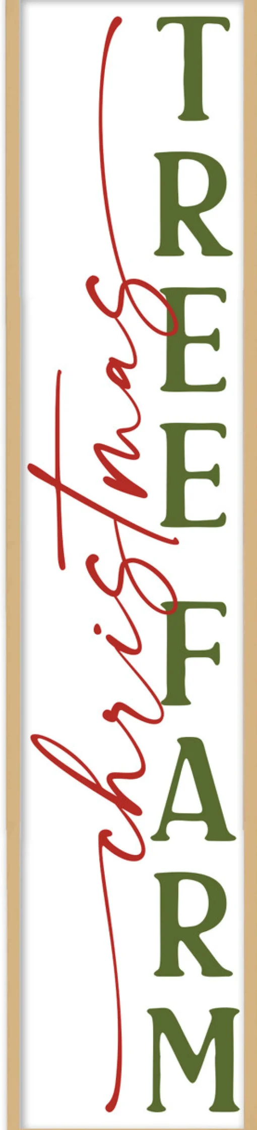 Christmas Tree Farm Tall 10" x 43.5" Framed Christmas Wall Decor Art Print Sign Poster in a Natural Wooden Frame with UV Acrylic and Hangers Wall