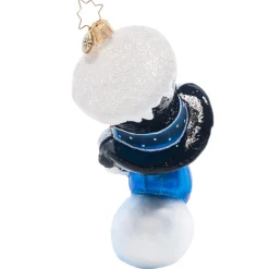 Peek-A-Boo Snowman Glass Christmas Ornament 1021508 Collectibles