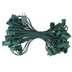 Online Commercial C9 Christmas Light Socket Set - 50' - Green - 12" Spacing C7 & C9 Lights