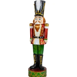 Clearance Commercial Christmas Nutcracker Soldier with Decorative Base - 5.25' - Red and Green Nutcrackers