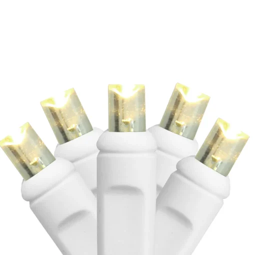 Hot Commercial Grade LED Wide Angle Christmas Lights - Warm White - 3ct - 17.5' White Wire Led
