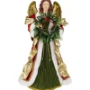Hot Commercial Size Angel Christmas Tree Topper with Wreath - 3' - Red and Green - Unlit Angels