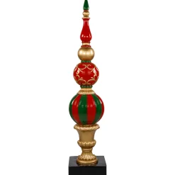 Best Commercial Size Ball Finial Christmas Decoration 48" - Gold and Red Commercial
