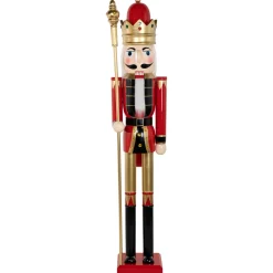 Outlet Commercial Size Christmas Nutcracker King with Scepter - 6' - Red, Black and Gold Nutcrackers
