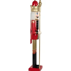 Outlet Commercial Size Christmas Nutcracker King with Scepter - 6' - Red, Black and Gold Nutcrackers