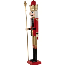 Outlet Commercial Size Christmas Nutcracker King with Scepter - 6' - Red, Black and Gold Nutcrackers
