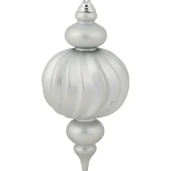 Sale Commercial Size Shatterproof 2-Finish Finial Christmas Ornaments - Silver -10