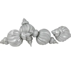 Sale Commercial Size Shatterproof 2-Finish Finial Christmas Ornaments - Silver -10