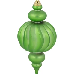 Best Commercial Size Shatterproof 2-Finish Finial Christmas Ornaments - Green -10