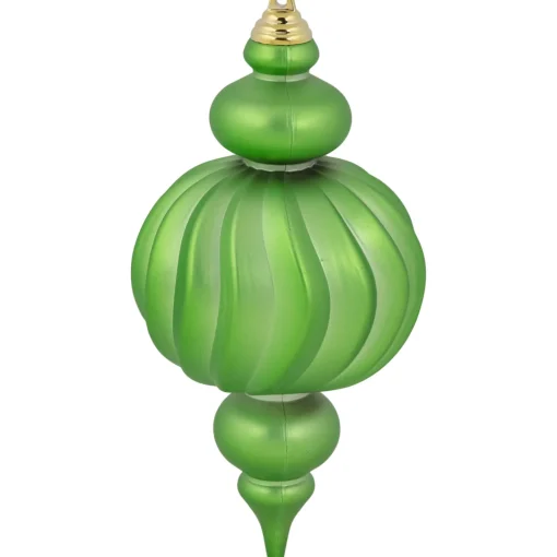 Best Commercial Size Shatterproof 2-Finish Finial Christmas Ornaments - Green -10" - 4ct Commercial