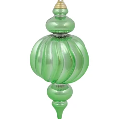 Best Commercial Size Shatterproof 2-Finish Finial Christmas Ornaments - Green -10