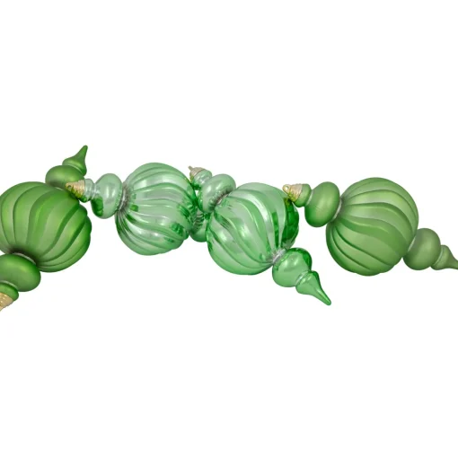 Best Commercial Size Shatterproof 2-Finish Finial Christmas Ornaments - Green -10" - 4ct Commercial