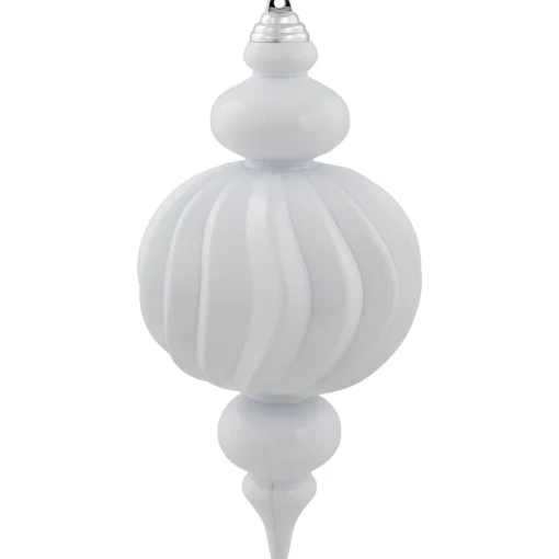 Best Commercial Size Shatterproof Finial Christmas Ornaments - 10" - White - Set of 4 Shatterproof Balls