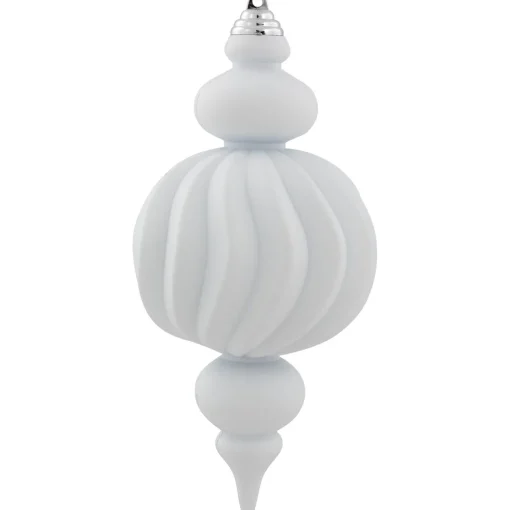 Best Commercial Size Shatterproof Finial Christmas Ornaments - 10" - White - Set of 4 Shatterproof Balls