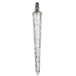 Commercial Steady Burning C7 LED Christmas Icicle Light Bulb - Cool White - 7" Icicles